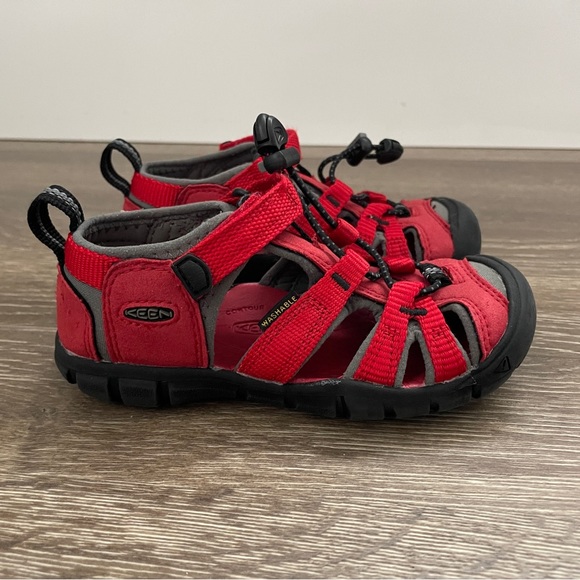Boy’s Keen Washable Sandals, Red, Size 10K - Picture 5 of 6